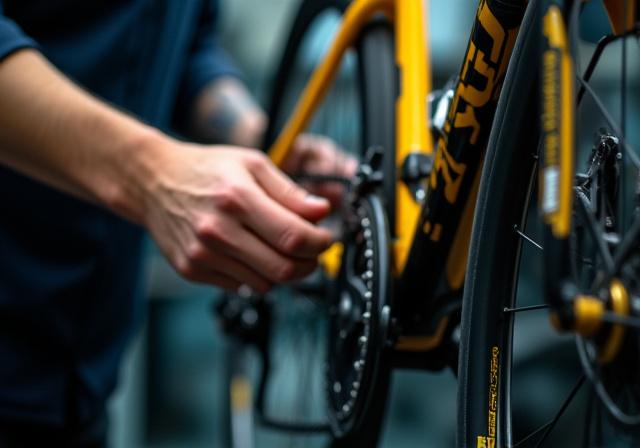 Meticulous bicycle repair workshop